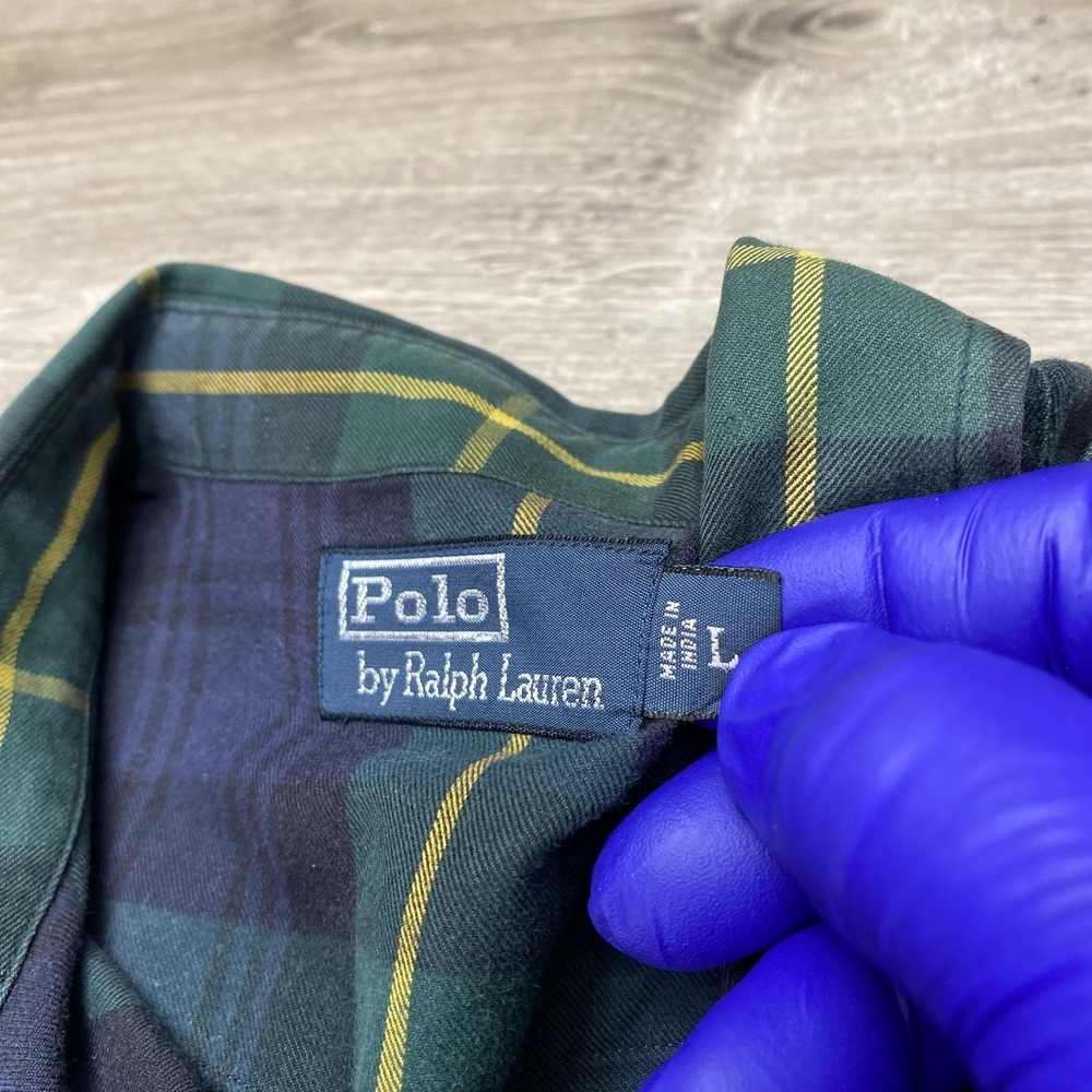 Polo by Ralph Lauren Green Navy Plaid Button-Down Shirt - Picture 3 of 9